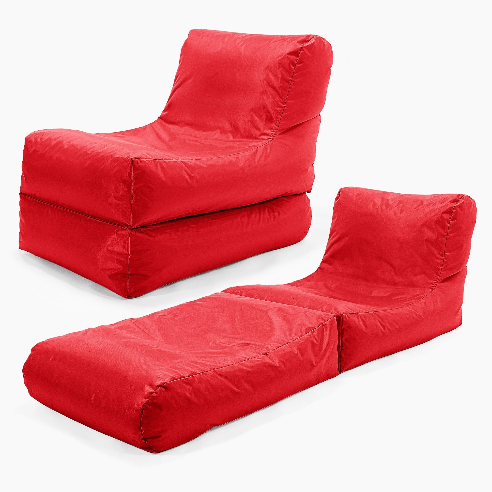 2 in 1 Garden Sun Lounger Bean Bag - SmartCanvas™ Red
