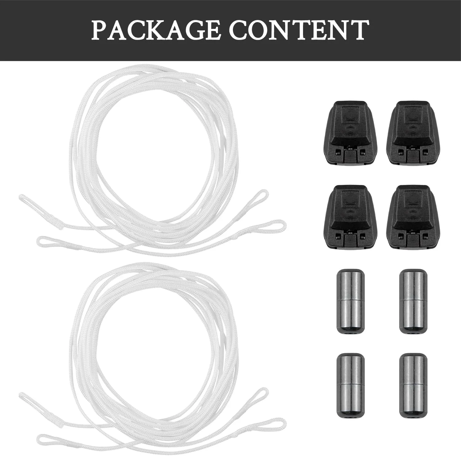 2 Pairs Shoelace Kit for Salomon, No Tie Round Shoe laces Strings for Salomon Speedcross Ski Shoes