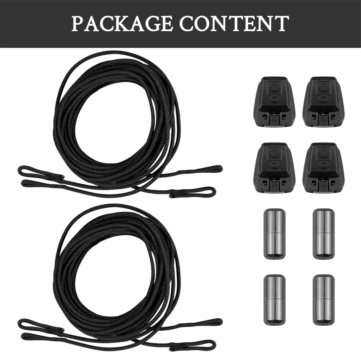 2 Pairs Shoelace Kit for Salomon, No Tie Round Shoe laces Strings for Salomon Speedcross Ski Shoes