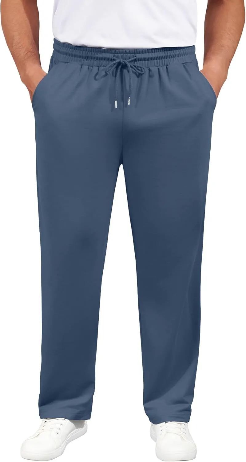 3 Pack Men's Big and Tall Sweatpants Athletic Workout Lounge Pants Plus Size Drawstring Joggers with 3 Pockets