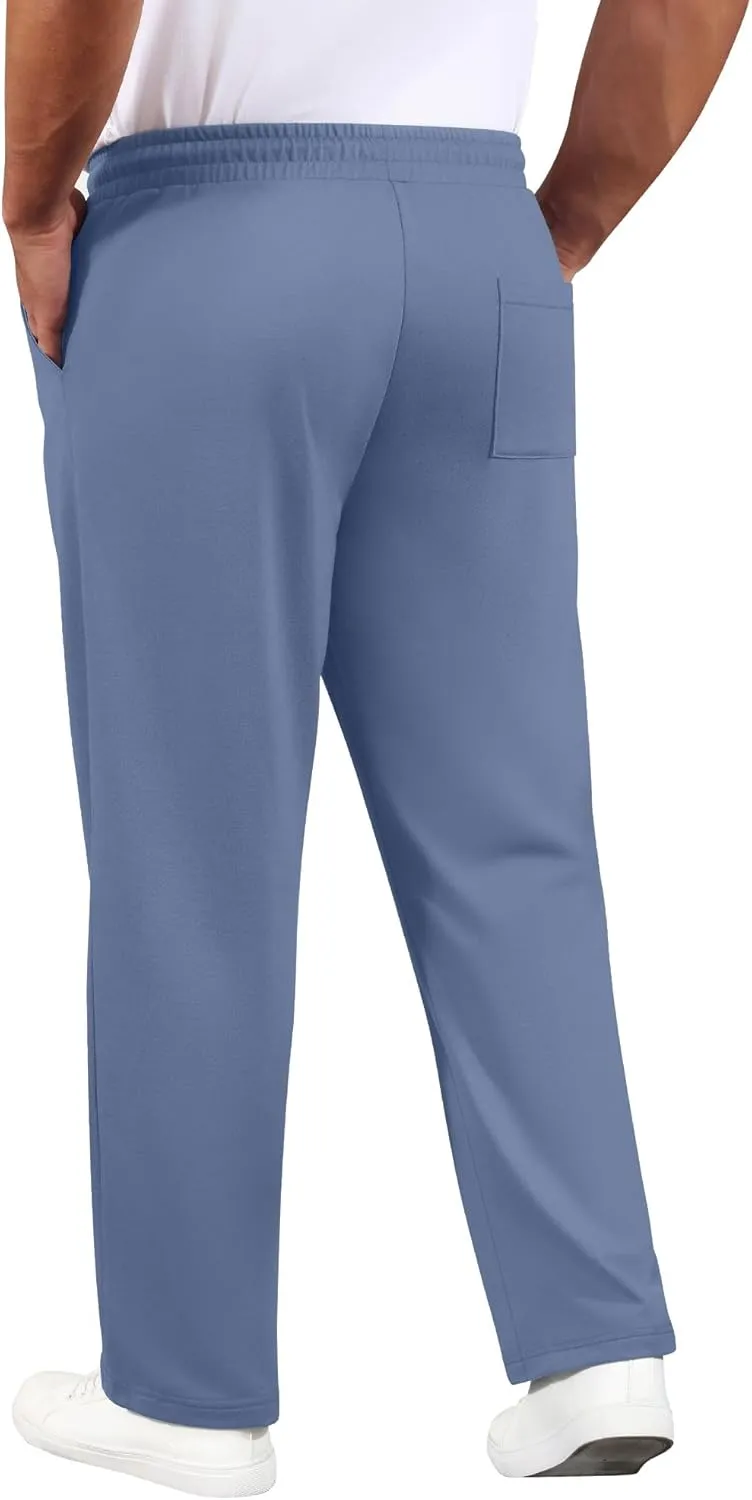 3 Pack Men's Big and Tall Sweatpants Athletic Workout Lounge Pants Plus Size Drawstring Joggers with 3 Pockets