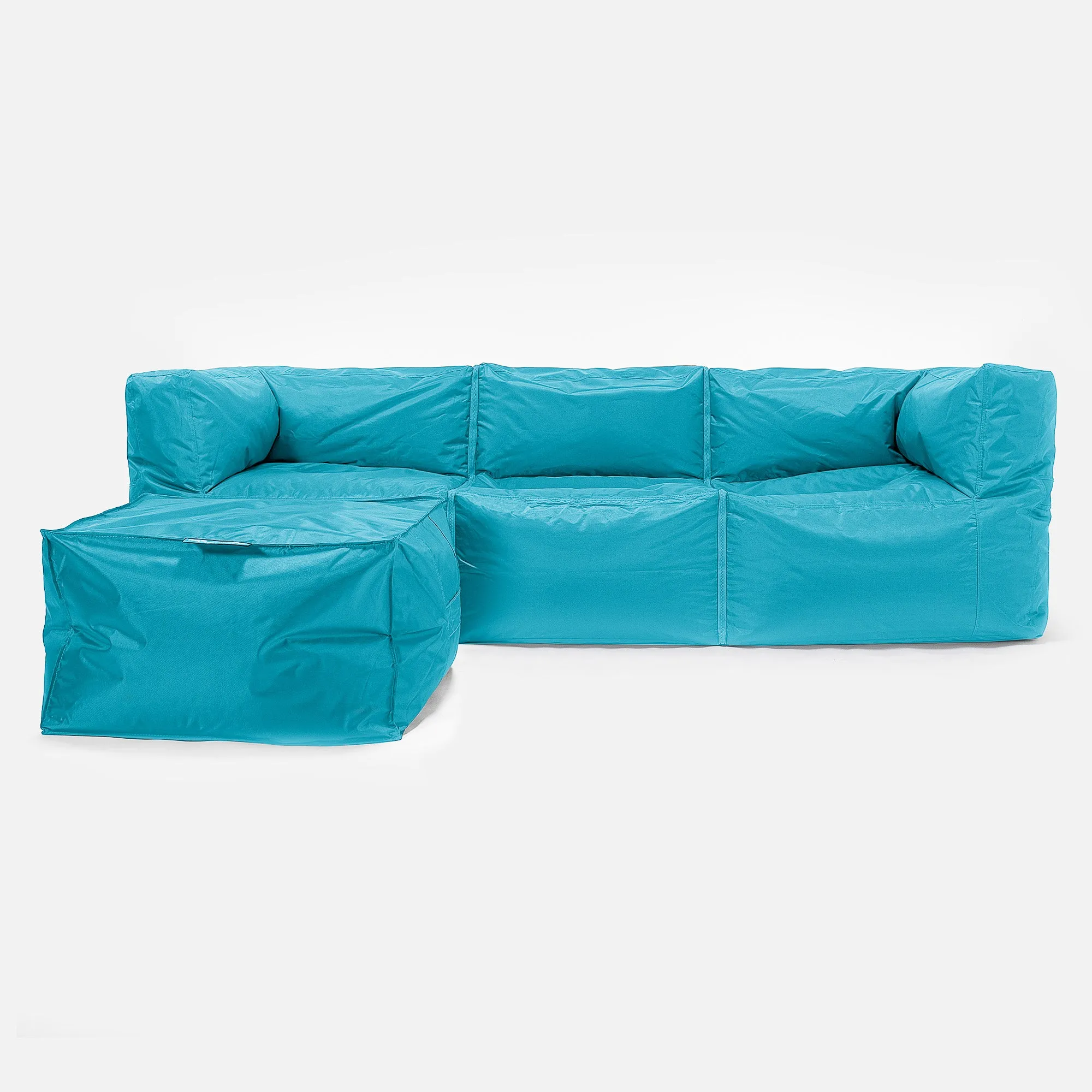 3 Seater Modular Sofa Outdoor Bean Bag - SmartCanvas™ Aqua Blue
