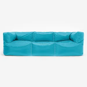 3 Seater Modular Sofa Outdoor Bean Bag - SmartCanvas™ Aqua Blue