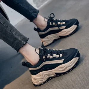 Amozae-- 2024 Spring New Women's Casual Shoes Comfortable Lace-Up Sneakers Women's Shoes Thick-Soled Increased Women's Vulcanized Shoes