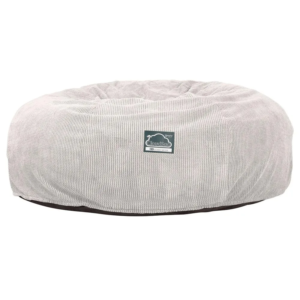 CloudSac 3000 XXL King Sized Memory Foam Beanbag Sofa - Pom Pom Ivory