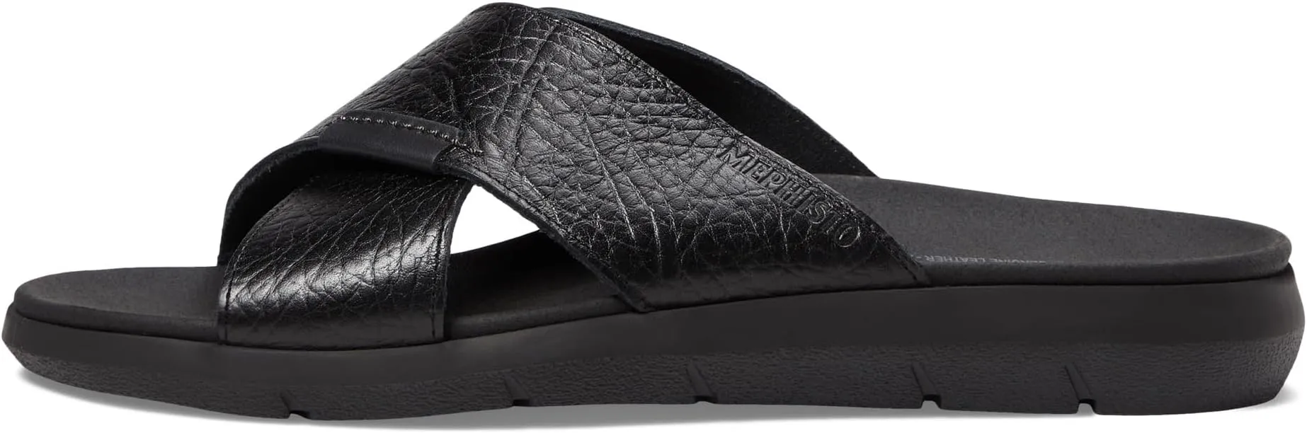Conrad Mephisto Flat Sandals in Black Buffalo/Randy
