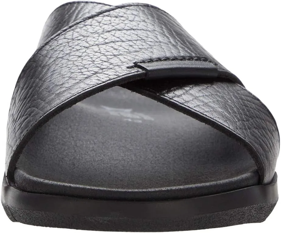 Conrad Mephisto Flat Sandals in Black Buffalo/Randy