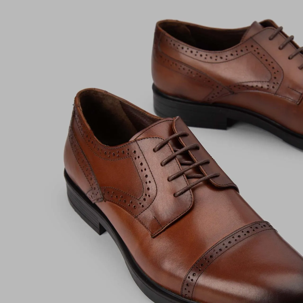 Derby Cap Toe Shoes - HAVAN