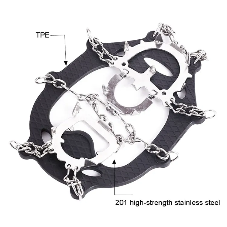 F12-3 12 Teeth Snow Anti-slip Rubber Shoe Cover Stainless Steel Welded Ice Grip, Size: M Black