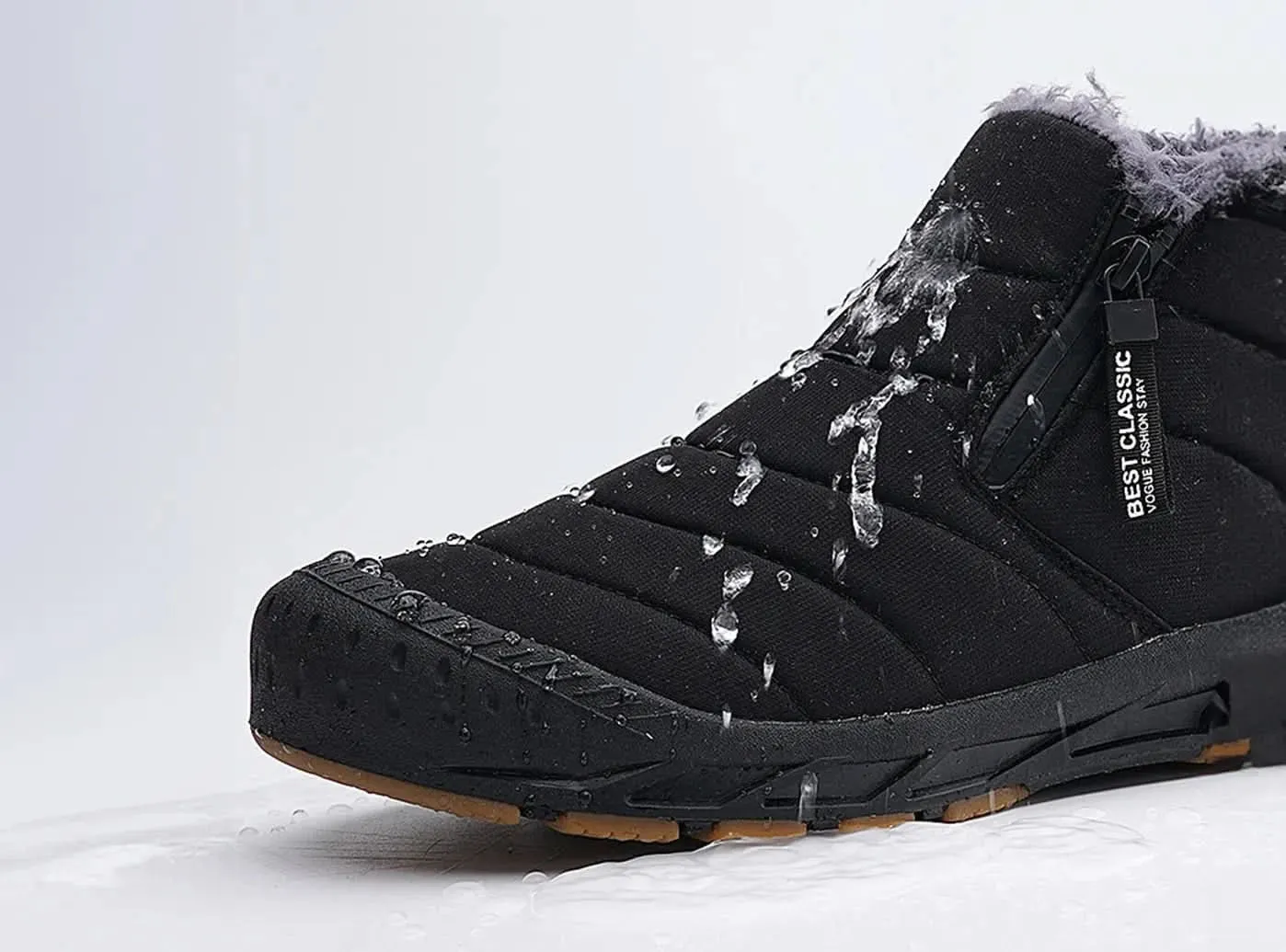 FitVille Men's Retro Round Toe Snow Boots