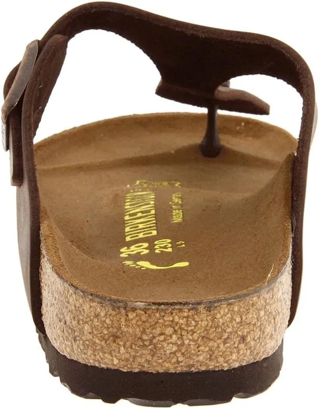 Gizeh Oiled Leather Birkenstock Flat Sandals in Habana Oiled Leather