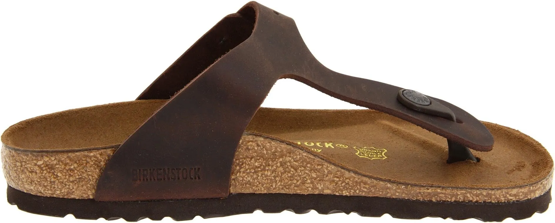 Gizeh Oiled Leather Birkenstock Flat Sandals in Habana Oiled Leather