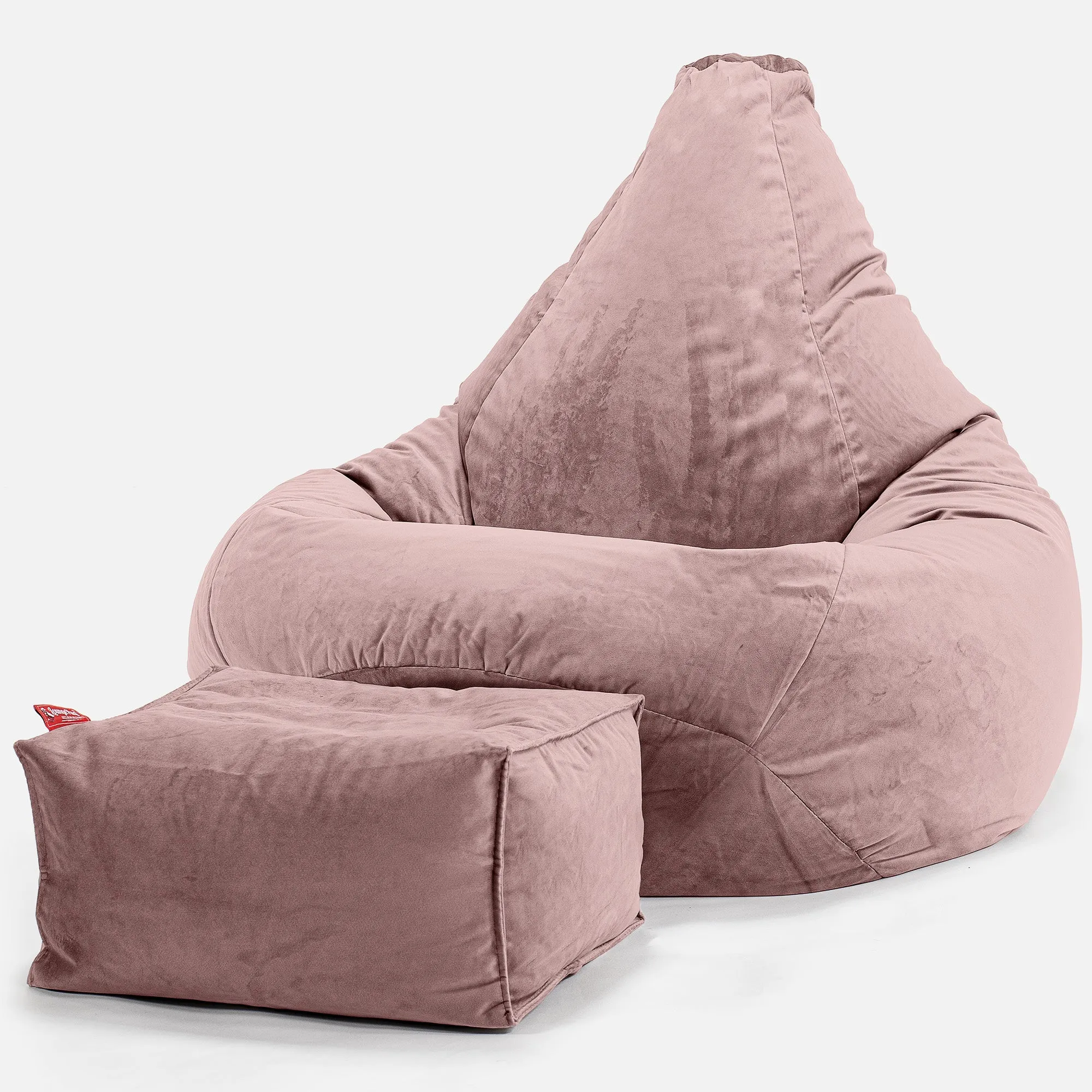 Highback Bean Bag Chair - Velvet Rose Pink