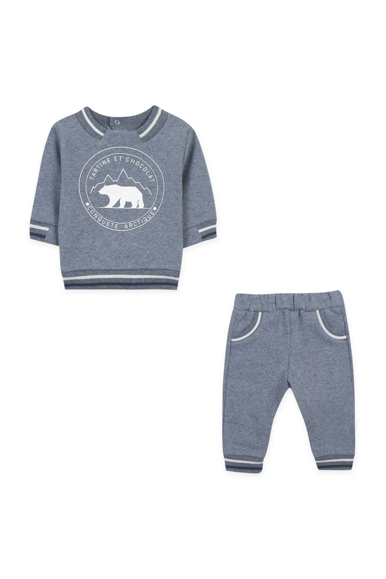Jogging - Coton Bleu grisé