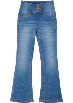 John Baner Jeanswear Girls' High Waist Flared Jeans, Blue