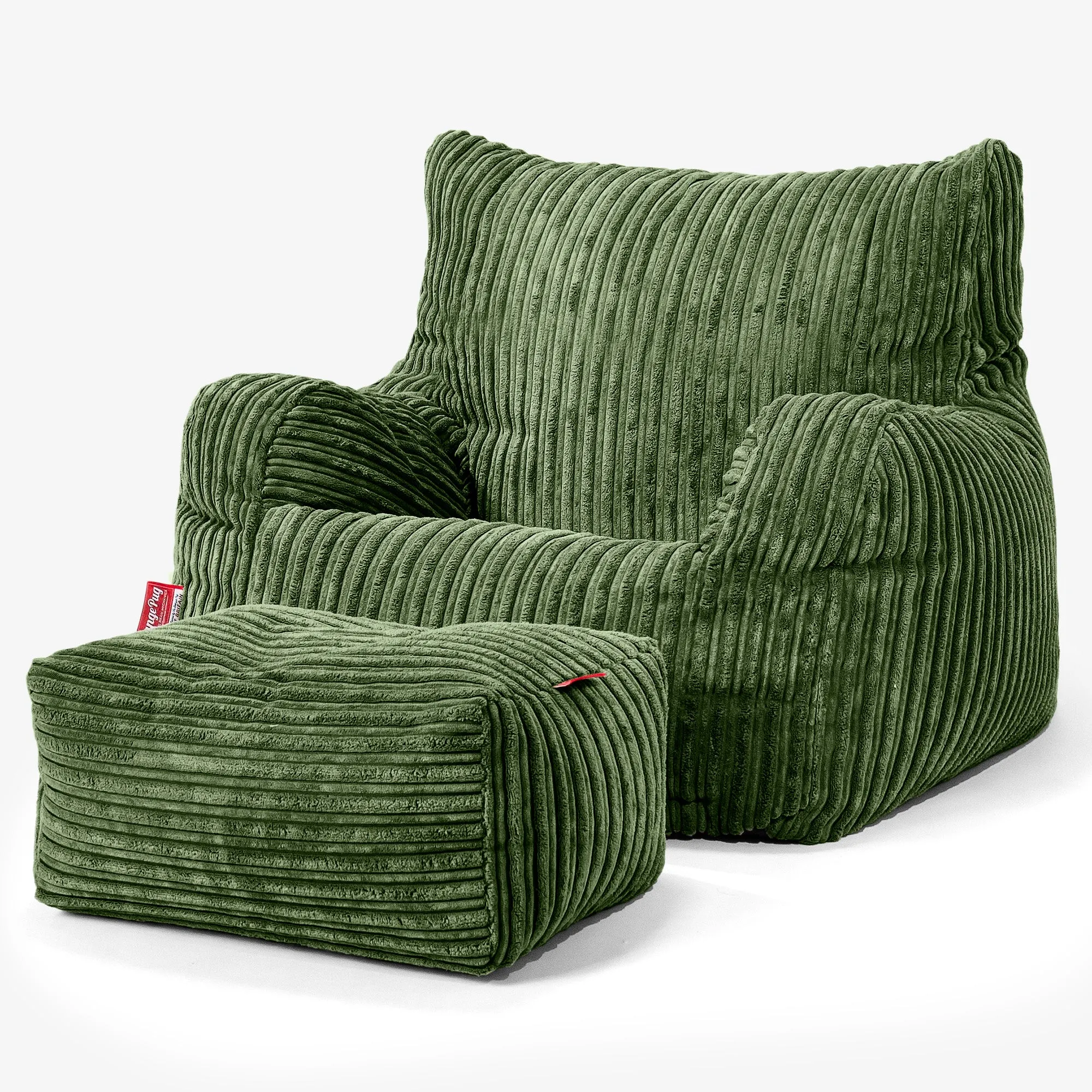 Josephine Bean Bag Armchair - Cord Forest Green