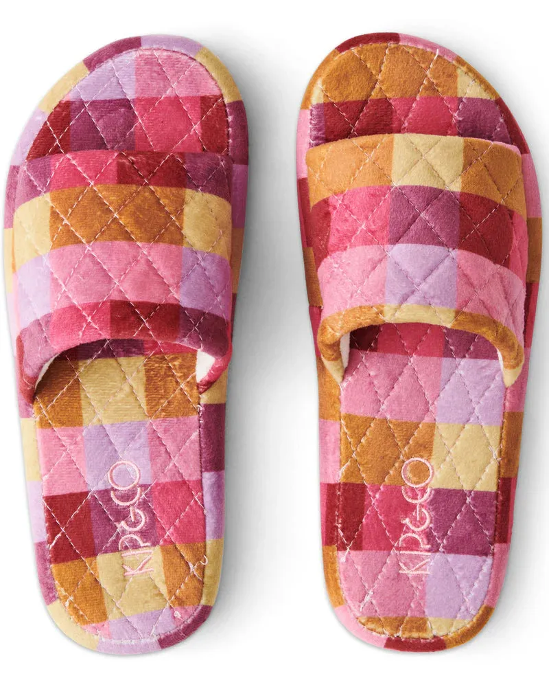 KIP & Co. Tutti Fruitti Velvet Quilted Adult Slippers