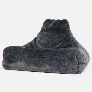 Lounger Beanbag - Faux Fur Sheepskin Black