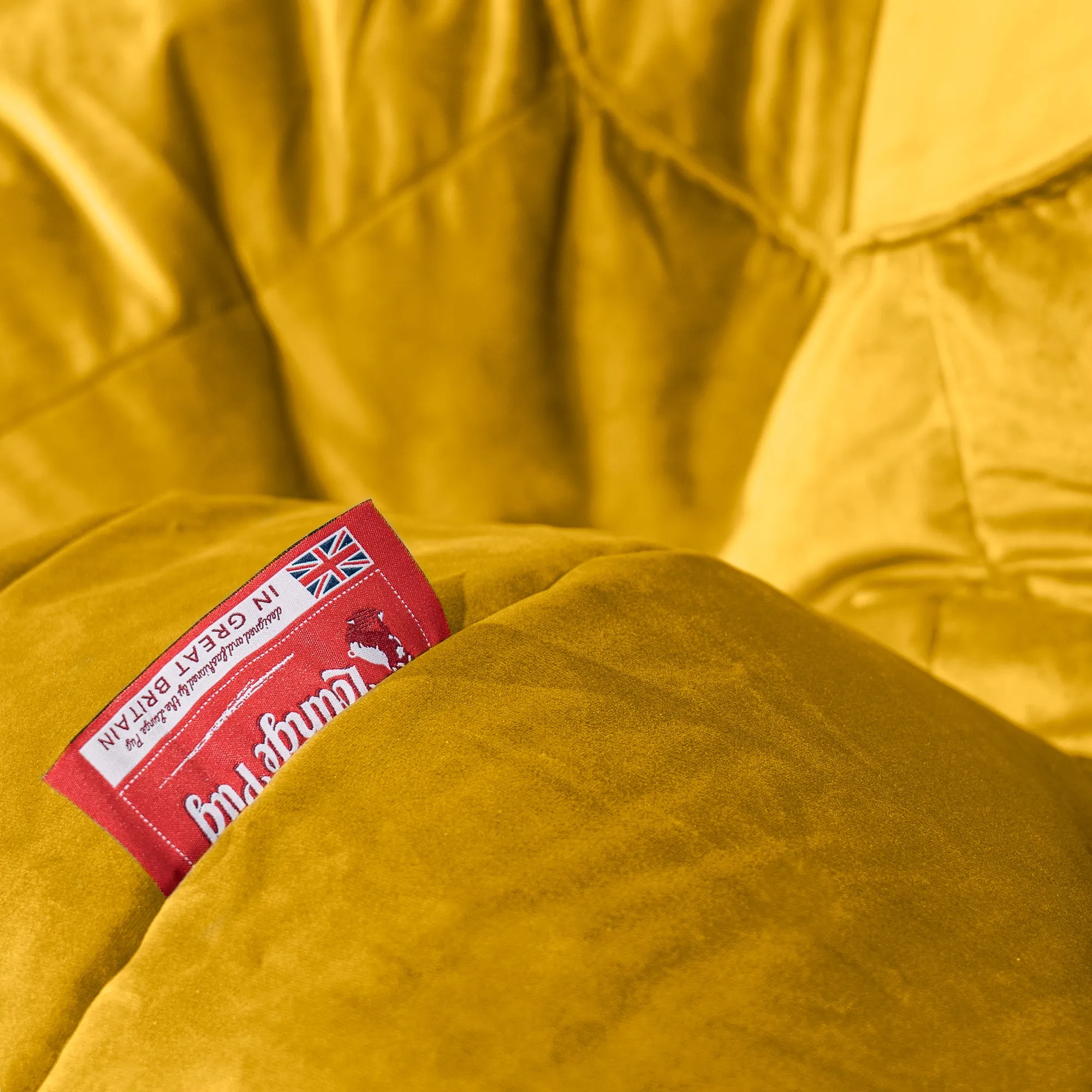 Mammoth Bean Bag Sofa - Velvet Mustard
