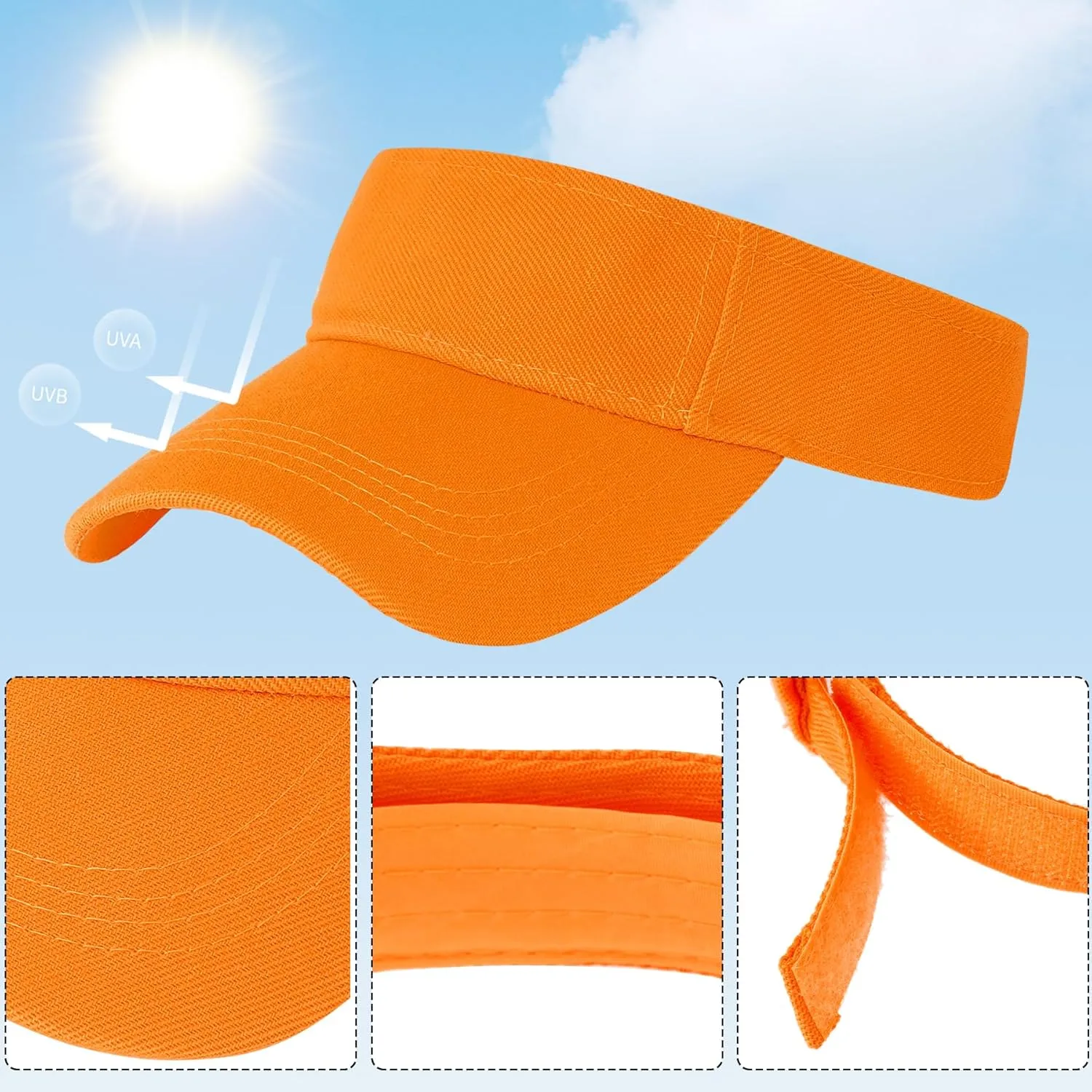 Marrywindix 5 Pieces Sport Wear Athletic Visor Sun Sports Visor Hat Visor Adjustable Cap for Women and Men (One Size)