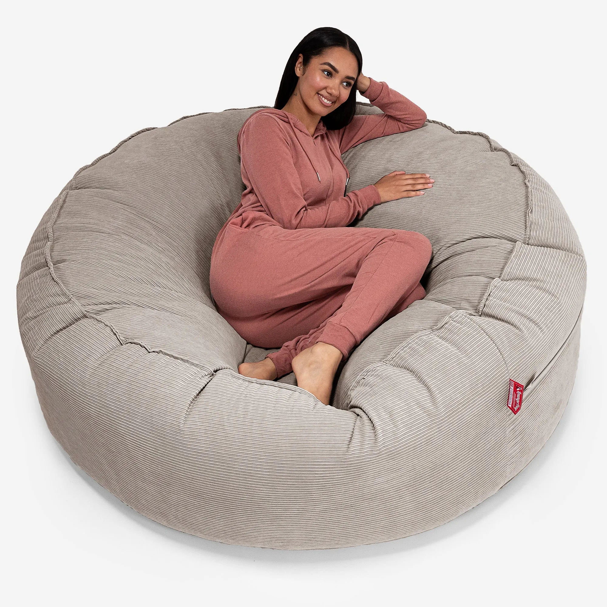 Mega Mammoth Bean Bag Sofa - Pinstripe Mink