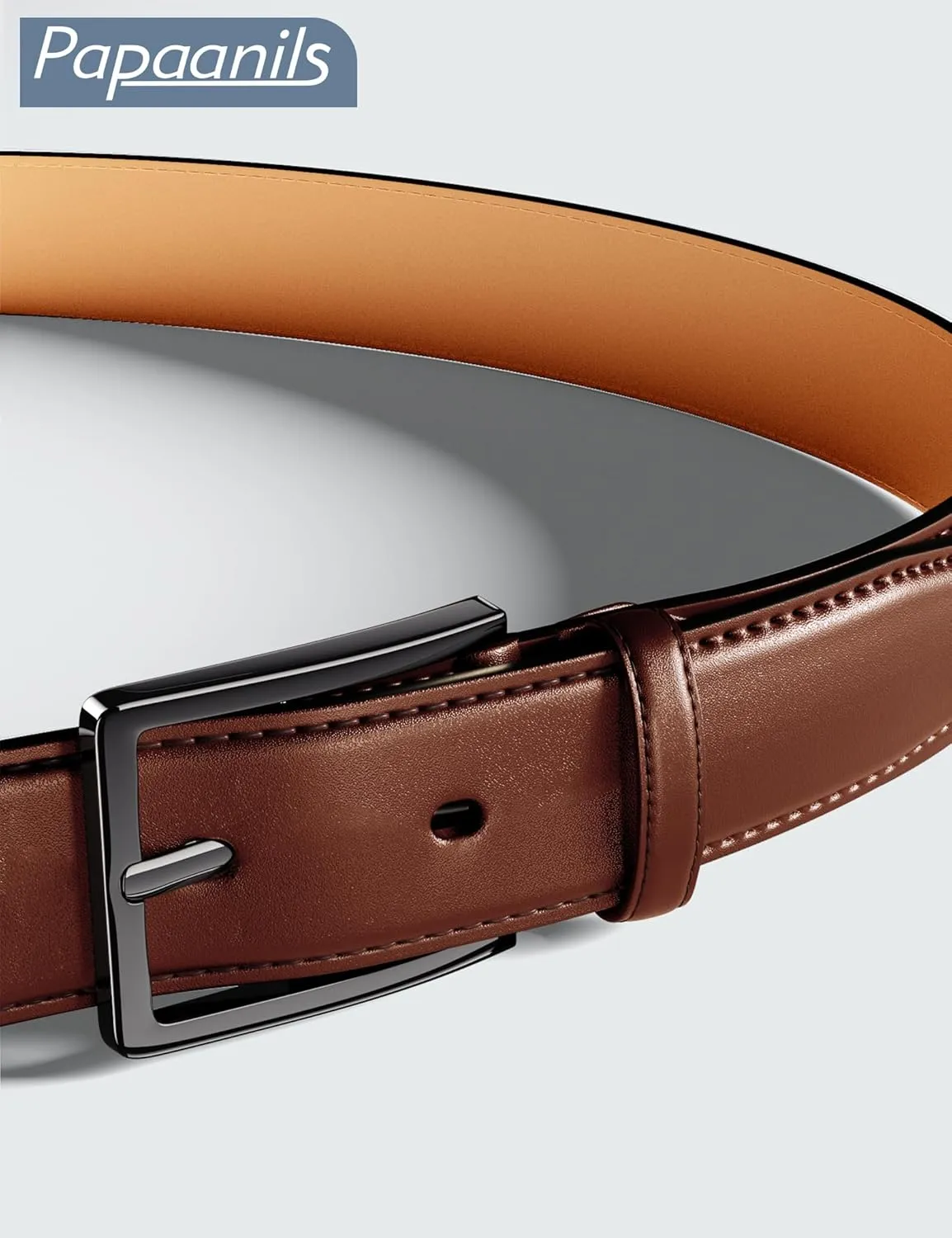 Mens Dress Belt,Mens Leather Belts for Jeans, Belt 1.38" Width