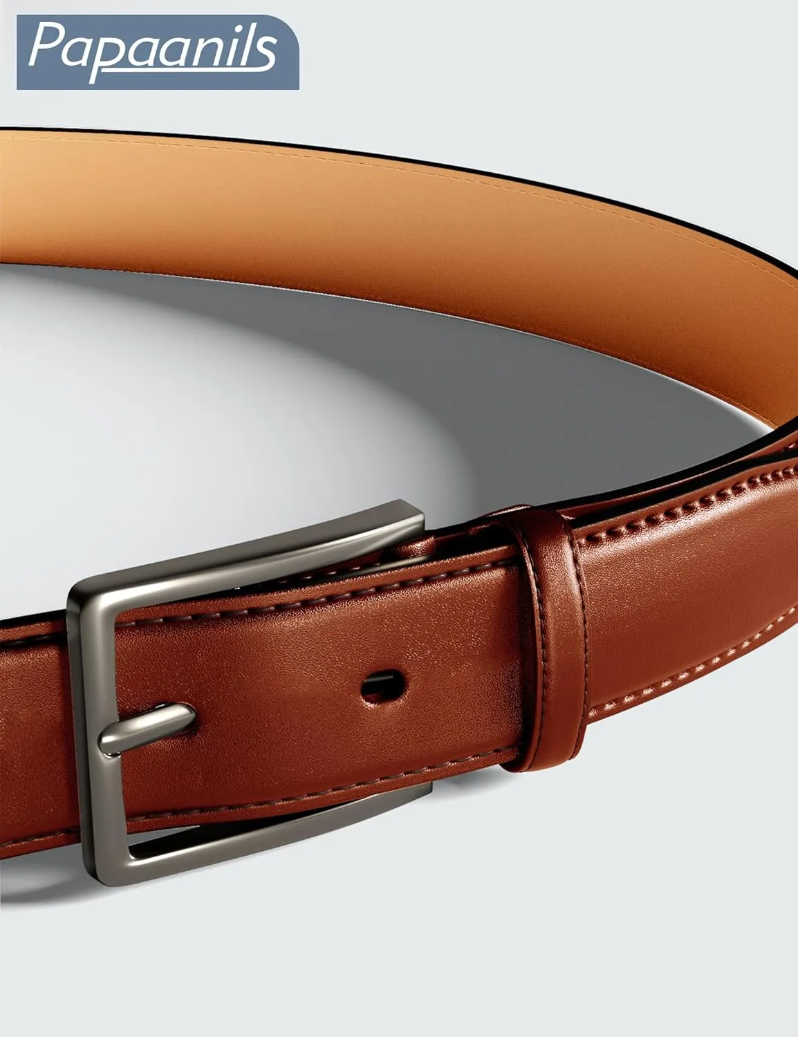 Mens Dress Belt,Mens Leather Belts for Jeans, Belt 1.38" Width