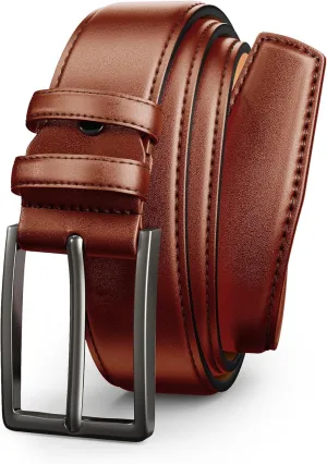 Mens Dress Belt,Mens Leather Belts for Jeans, Belt 1.38" Width