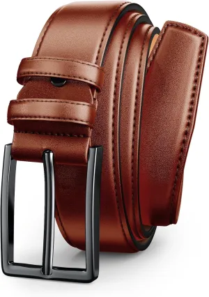 Mens Dress Belt,Mens Leather Belts for Jeans, Belt 1.38" Width