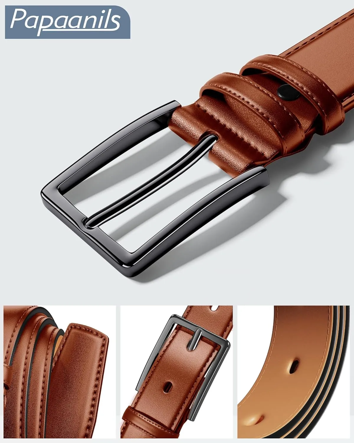 Mens Dress Belt,Mens Leather Belts for Jeans, Belt 1.38" Width