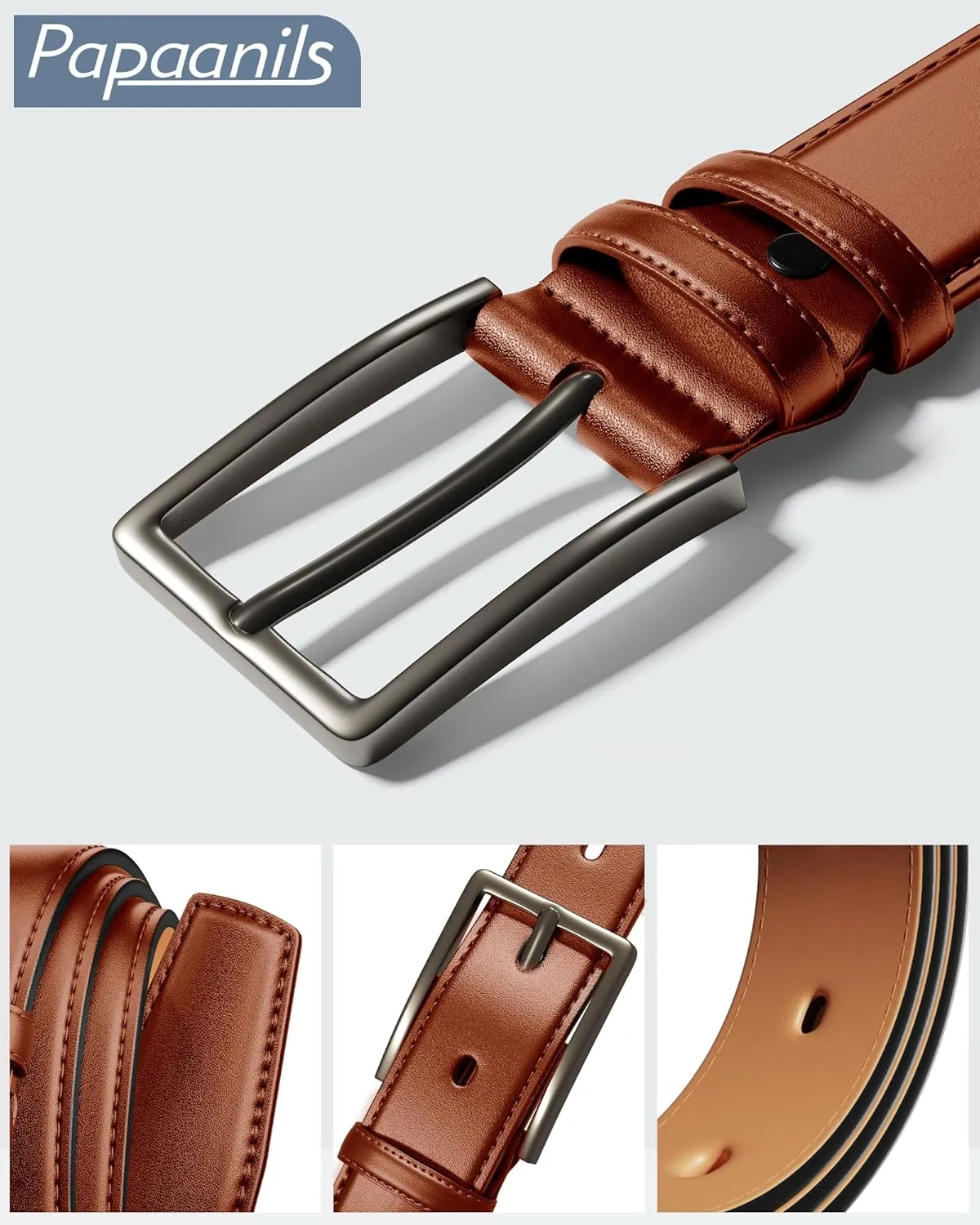 Mens Dress Belt,Mens Leather Belts for Jeans, Belt 1.38" Width