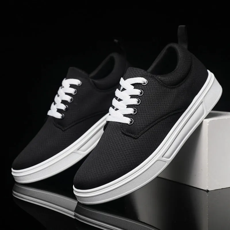 Men's Four Seasons Fashionable All-match Soft-soled White Shoes