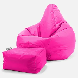 Outdoor Highback Bean Bag Chair - SmartCanvas™ Cerise Pink