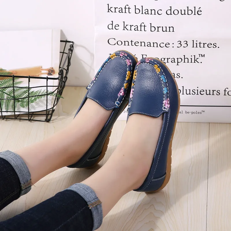 Owlkay New Ethnic Style Flat Heel Soft Soled Shoes