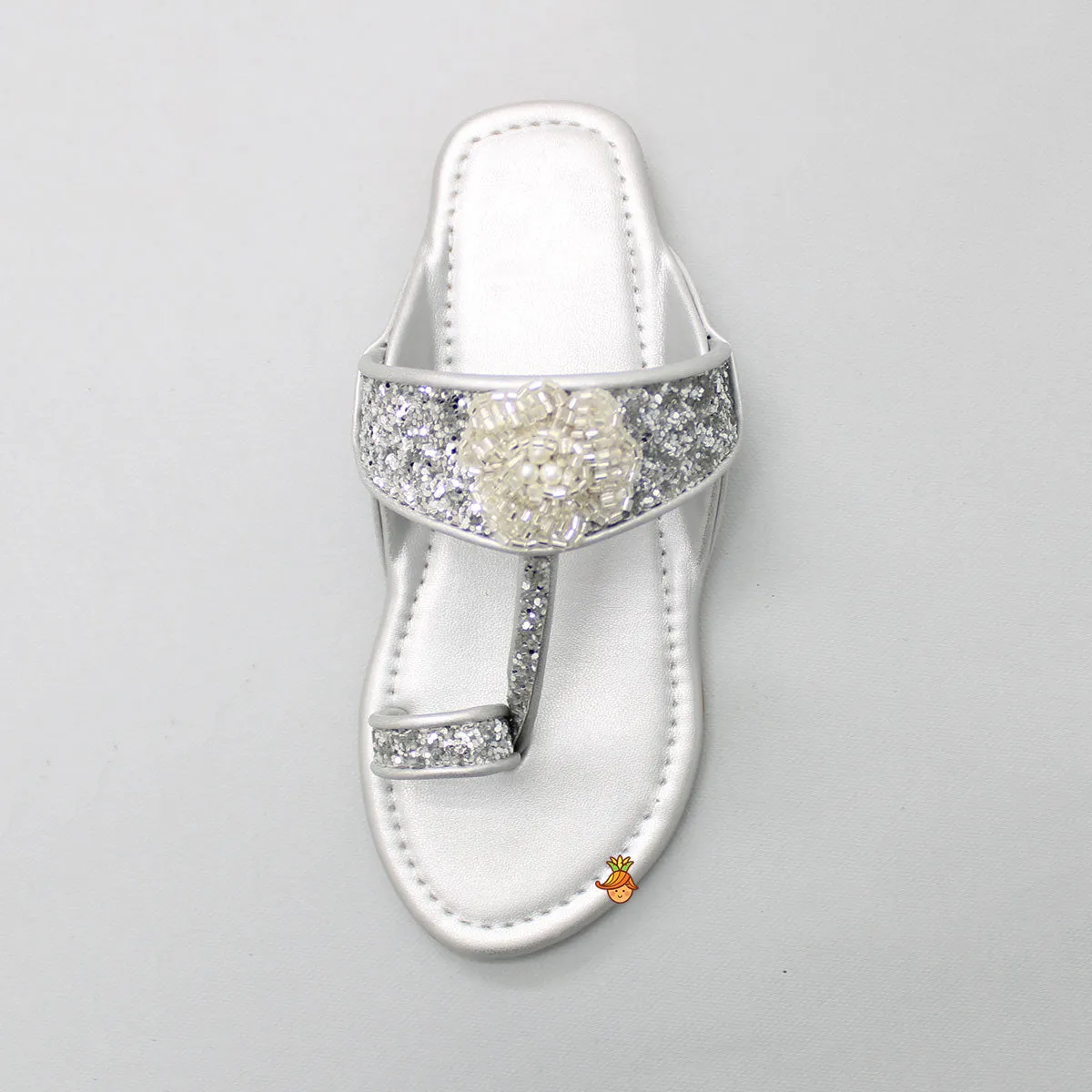 Shimmery Toe Ring Kolhapuri Flats