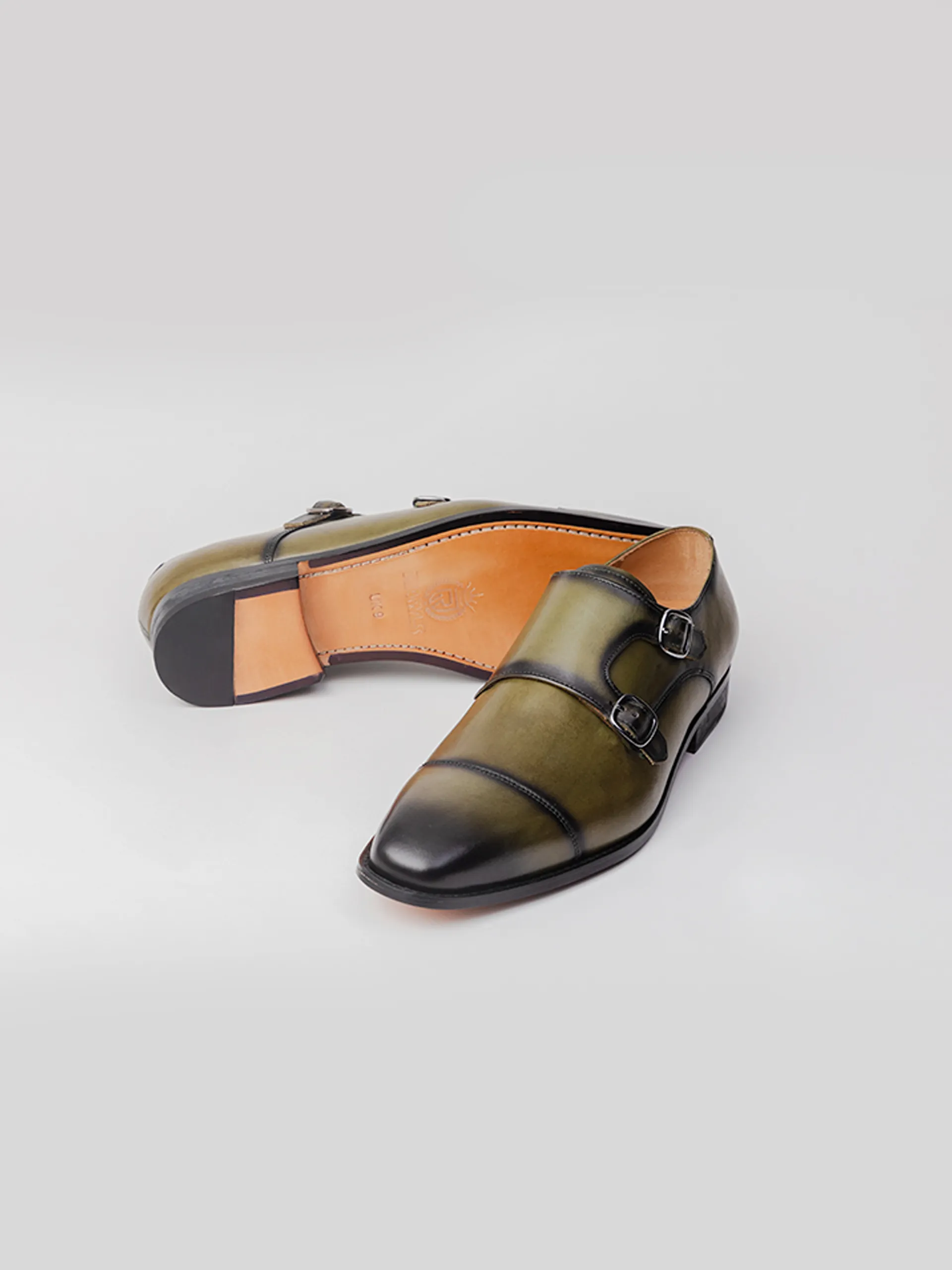 Shubhan Double Monk - Olive Patina