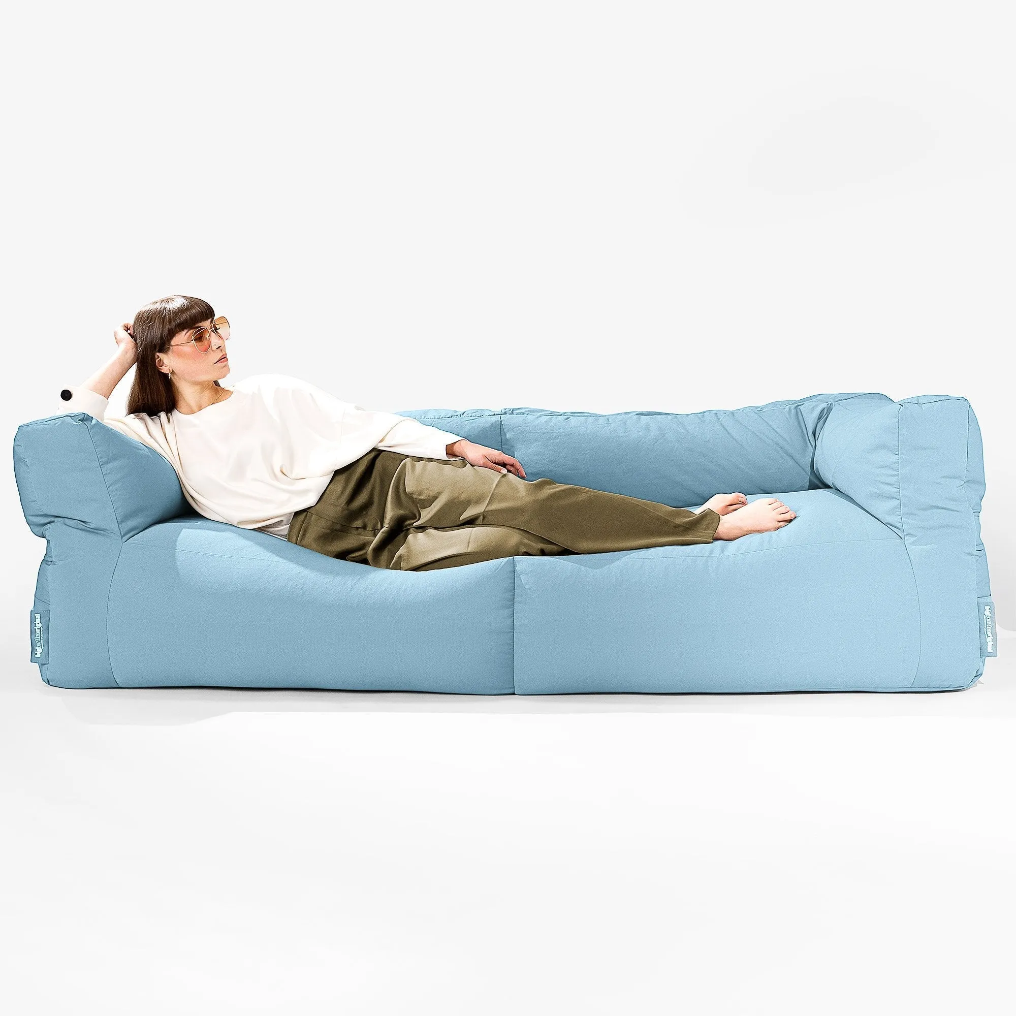 SoleiStorm™ Ultra 2000 h  3 Seater Sofa Outdoor Bean Bag - Olefin Baby Blue