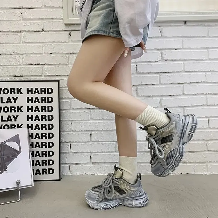 TAVIMART  -  Dad Shoes Women's Spring and Autumn New Women's Shoes All-match Thick-soled Sneakers Fashion Casual Shoes