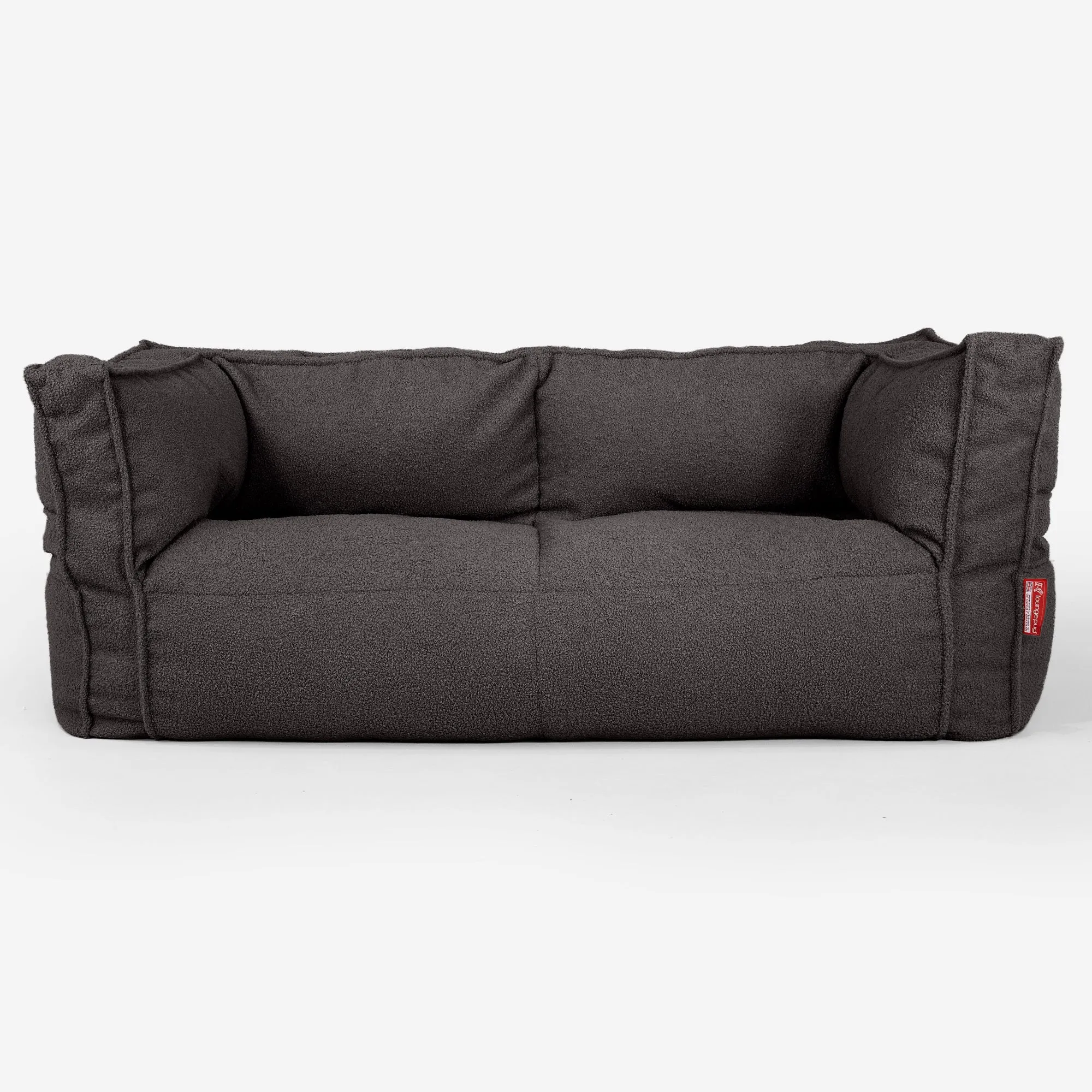 The 2 Seater Albert Sofa Bean Bag - Boucle Graphite Grey