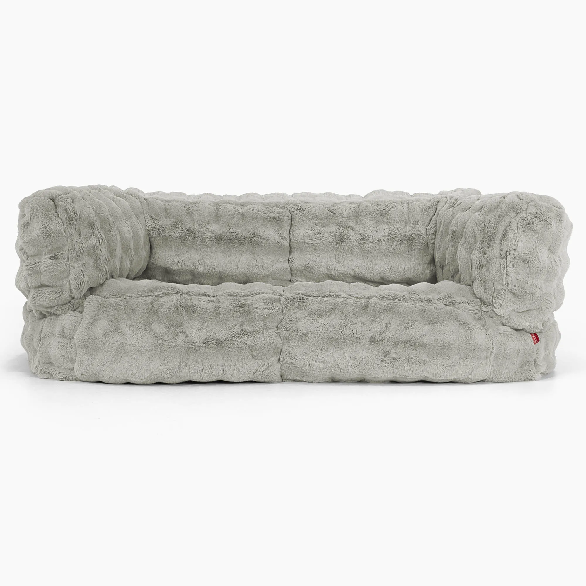 The 2 Seater Albert Sofa Bean Bag - Bubble Faux Fur Sage Green