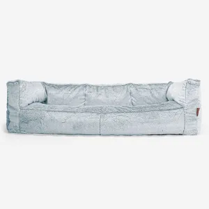 The 3 Seater Albert Sofa Bean Bag - Fluffy Faux Fur Rabbit Dusty Blue