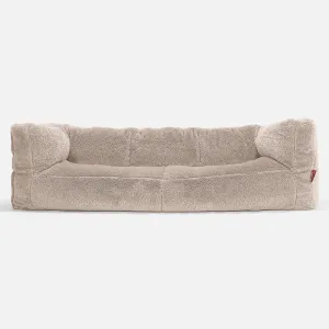 The 3 Seater Albert Sofa Bean Bag - Teddy Faux Fur Mink