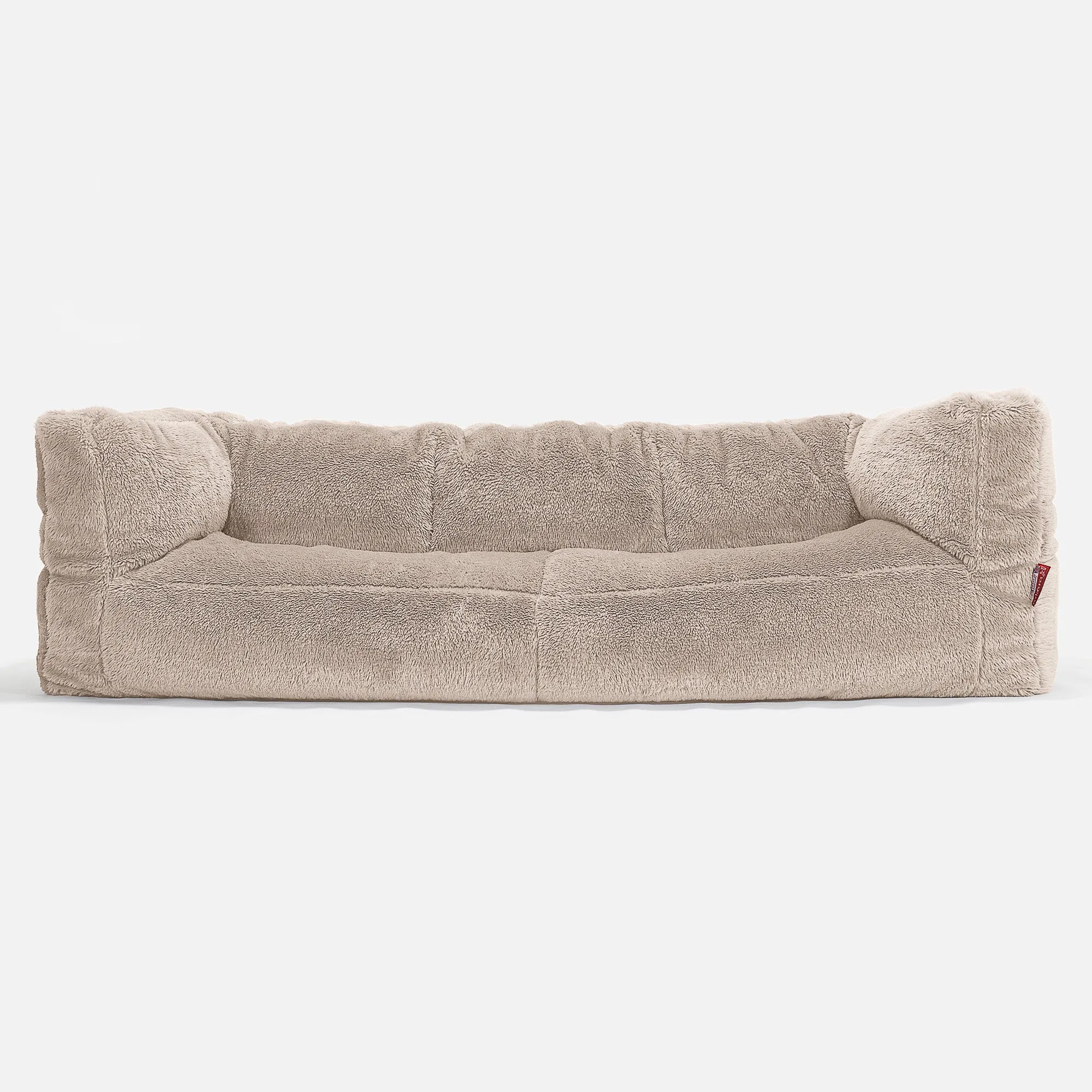 The 3 Seater Albert Sofa Bean Bag - Teddy Faux Fur Mink