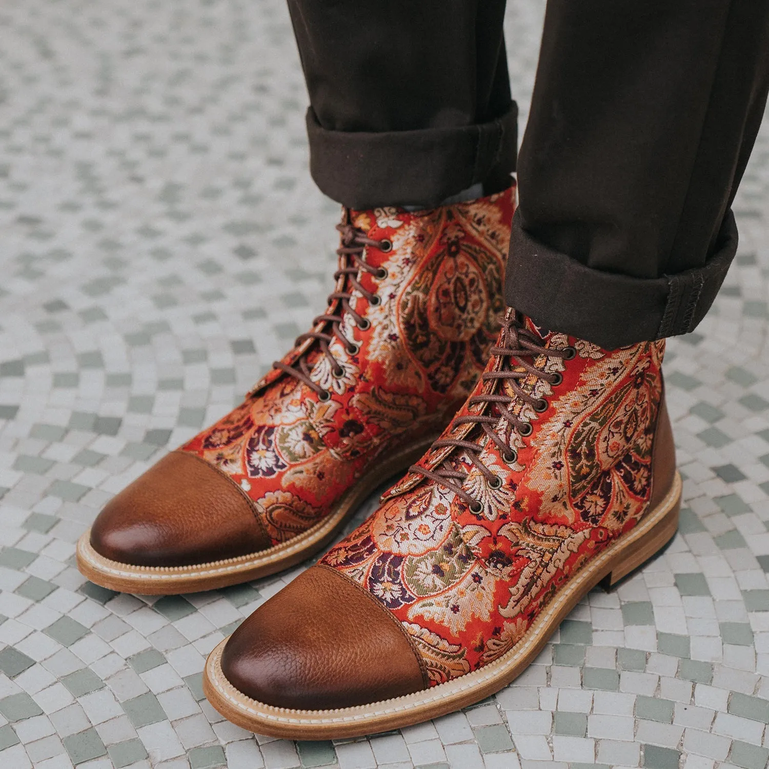 The Jack Boot in Red Paisley