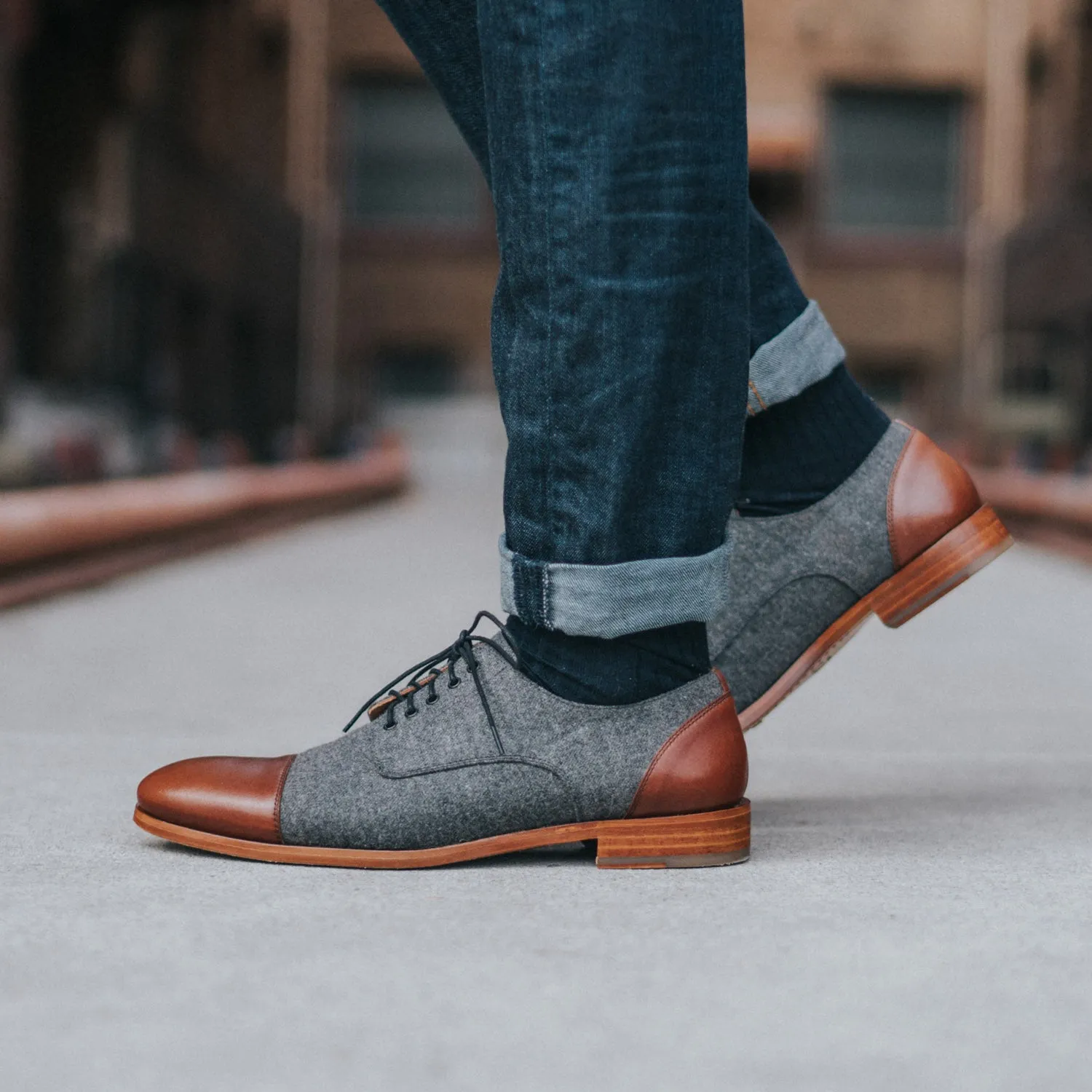 The Jack Shoe in Grey/Brown