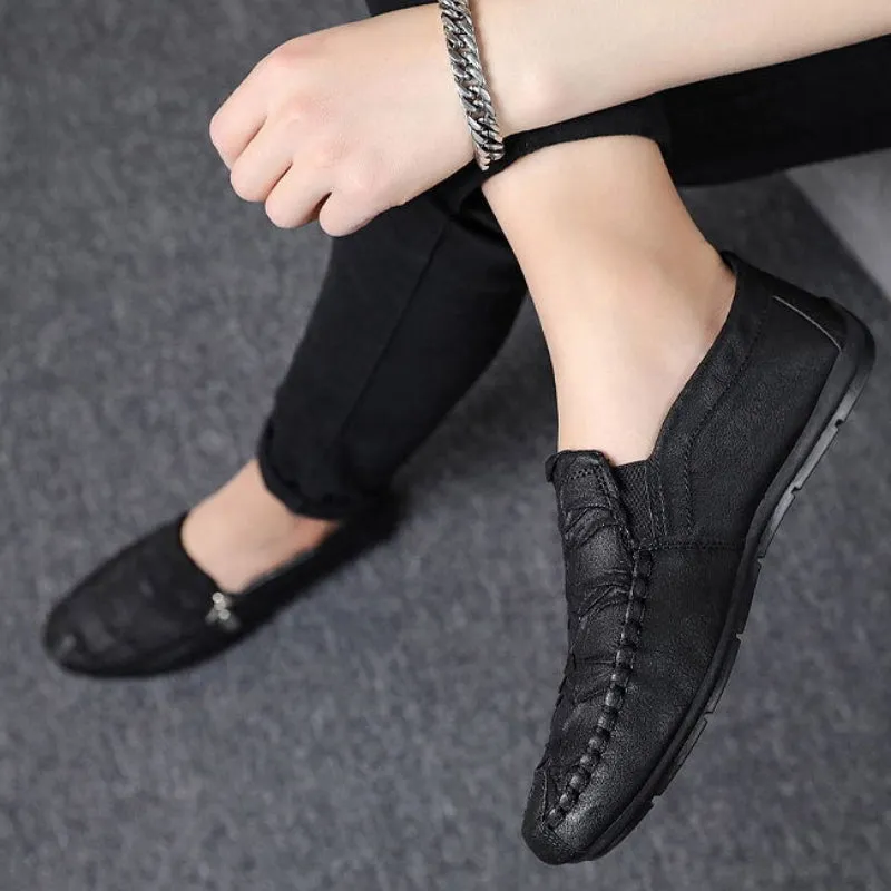 Wrinkled Soft Sole Casual Leather Shoes