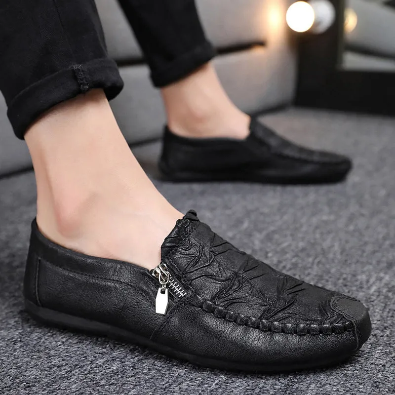Wrinkled Soft Sole Casual Leather Shoes