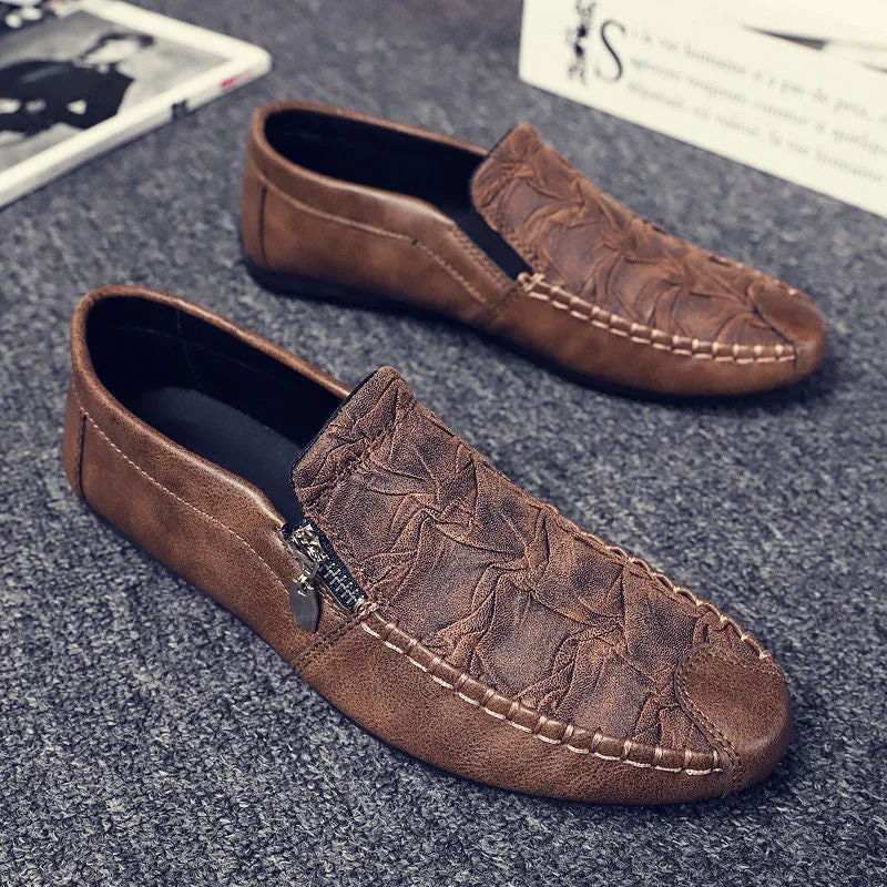 Wrinkled Soft Sole Casual Leather Shoes