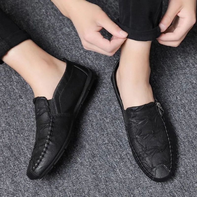 Wrinkled Soft Sole Casual Leather Shoes