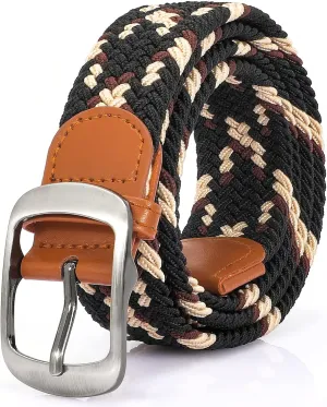 XZQTIVE Braided Belt Stretch Belt for Men and Women Multicolored Woven Golf Belt Elastic Jean Belts